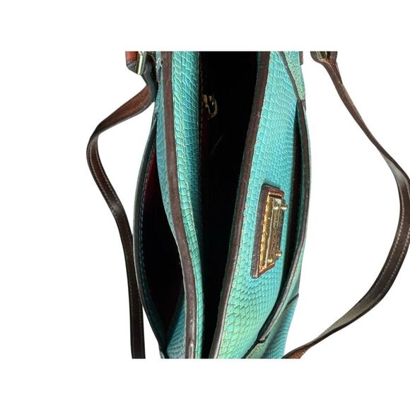 Dooney & Bourke Aqua Lizard Embossed Small Lexington Women’s Tote Bag Sold Out - Picture 13 of 16